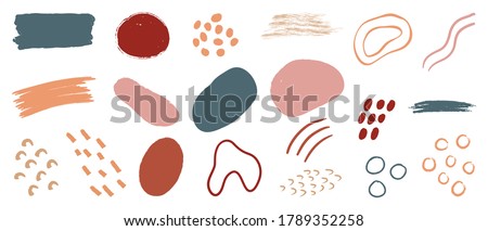 Hand drawn abstract arts vector element collection. Organic Shapes and brush design for cover, banner background. social post and stories background decoration, print, wallpaper. Vector illustration Royalty-Free Stock Photo #1789352258