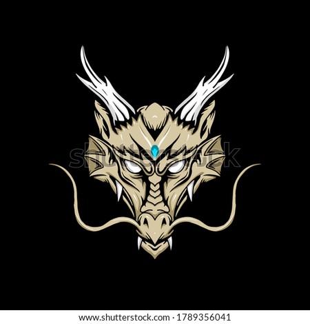 Dragon head - vector logo illustration mascot