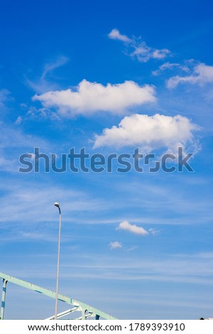 Blue sky and a light