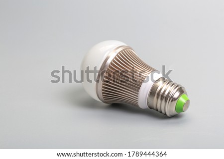 Glass bulb on gray background