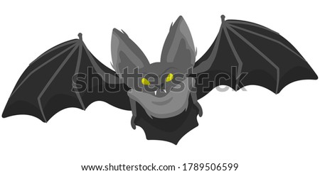 Bat in cartoon style. Scary Halloween character.