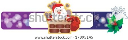Christmas Banner with cute Santa Claus on Merry X-Mas on white background : vector illustration