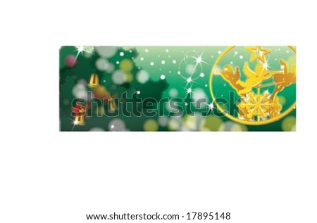 Christmas Banner on green background : vector illustration