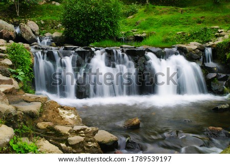 Beautiful long exposure waterfall landscape 