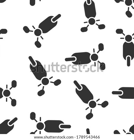 Motorbike icon in flat style. Scooter vector illustration on white isolated background. Moped vehicle seamless pattern business concept.