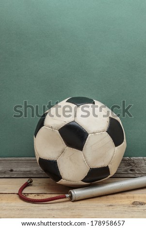 old deflated soccer ball