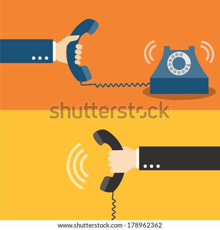  Hand holding telephone 