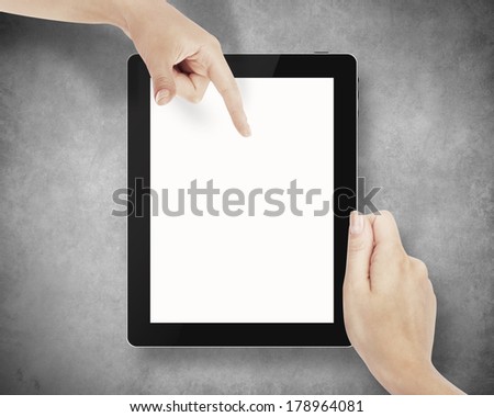 Hand on wall background