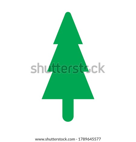 Isolated green Christmas tree. Holiday pine tree clip art. Flat, abstract, geometric illustration.