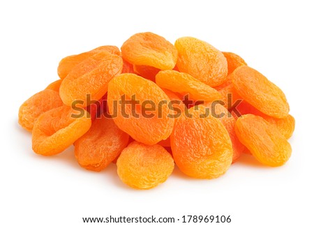 dried apricots isolated Royalty-Free Stock Photo #178969106