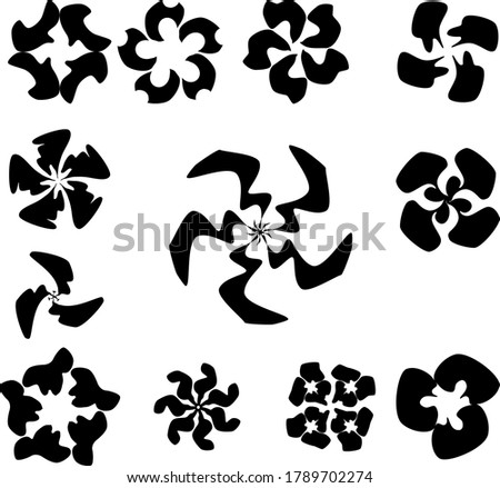 12 Pack of Flower Petal Vector Design. Ideal for Florists or Tattoo  Artist.