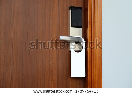 hotel service. do not disturb or make up room door handle