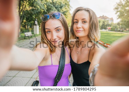 Two female friends taking a selfie