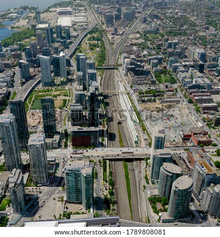 Toronto Aerial View - Main Canadian Metropolis, Ontario, Canada