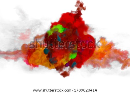 3d render of Explosion of colored powder background