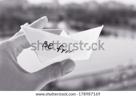 a Paper boat or Be free. Spring and freedom