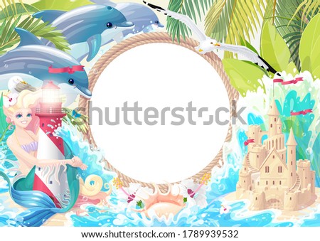 image  tropical sea frame clip art. Summer collage