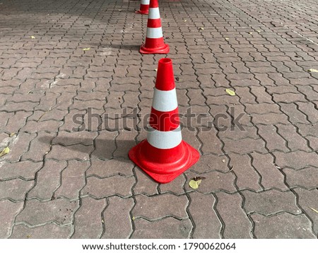 Traffic cones on the road in school