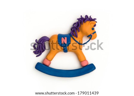 rocking horse made of plasticine /handmade