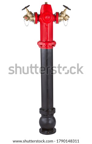 Red fire hydrant isolated on white background .
Fire valve on white background .