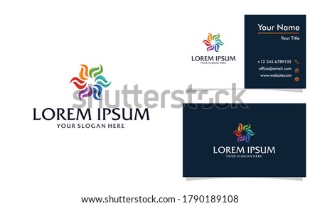 colorful spiral and swirl abstract logo design, modern round logo template