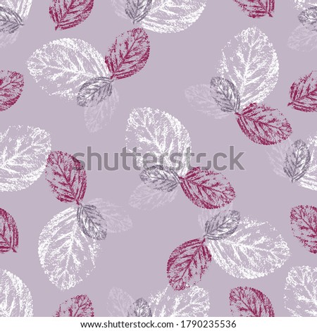 lilac and white leaves on a lilac background vector pattern