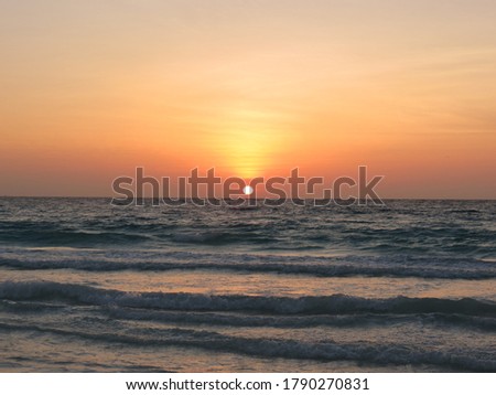 Orange sunset at Tortuga Island