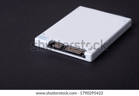 computer hard drive closeup on black background