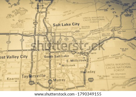 Salt Lake City USA travel map background