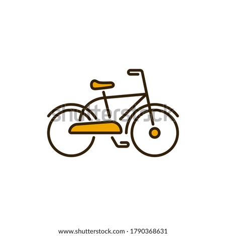 Bicycle color line icon. City transport rental. Pictogram for web, mobile app, promo. UI UX design element. Editable stroke.