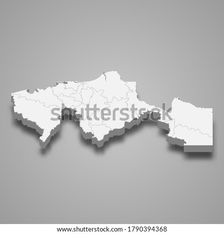 3d map of Tabasco is a state of Mexico, vector illustration Royalty-Free Stock Photo #1790394368