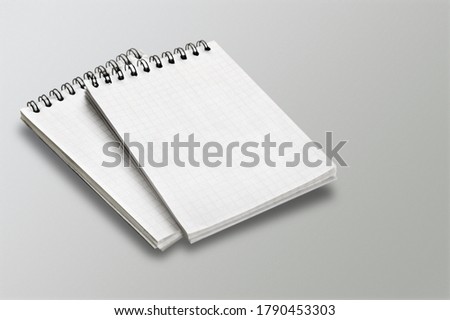 Classic open notebook on the light background