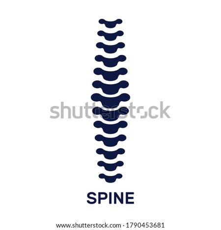 Flat vector illustration of human spine silhouette. Concept of vertebral column medical diagnostic. Backbone icon for orthopedic, osteopathy, surgery Royalty-Free Stock Photo #1790453681