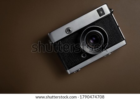 vintage camera on solid background, isolated