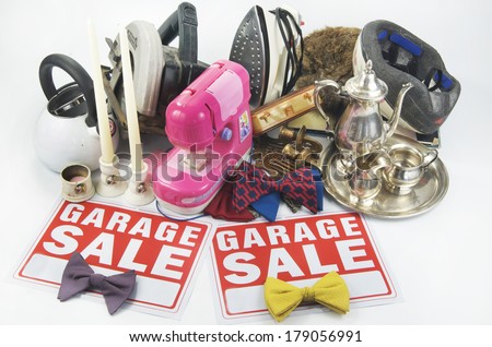 Garage Sale Items And Signs