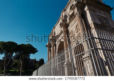 Arch of Constantine in Rome on a clear summer day