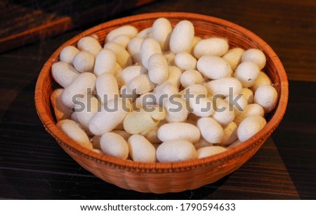 Cocoon ball, the raw material of silk thread Royalty-Free Stock Photo #1790594633