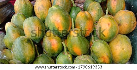 tasty and healthy colorful papaya stock on shop