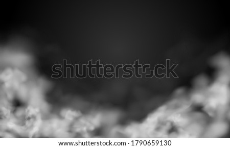 smoke on dark copy space background. transparent background. Vector illustration.