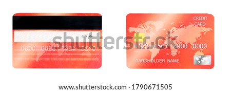 Modern credit card on white background, front and back view. Banner design 