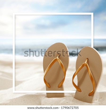 Summer background of beach and blue sea with sky 