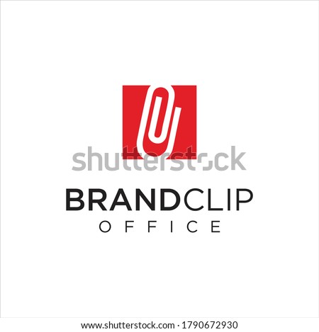 Square Clip Logo  Logo Idea Icon Design Stock Vector. Monogram Paper Clips Logo Design Business Capital Template. 