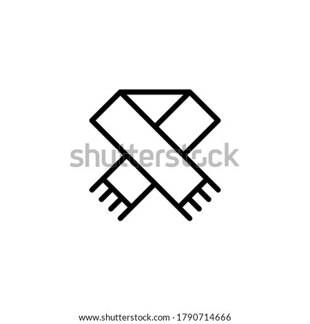 Scraf icon  in black line style icon, style isolated on white background