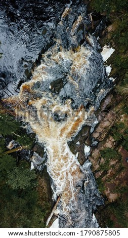Karelia. Russia. View of the waterfall