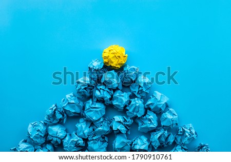 Idea and creativity concepts with paper crumpled ball in mountain shape .Think out of box.Business solution. Royalty-Free Stock Photo #1790910761