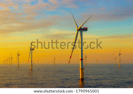 Beautiful sunset at the offshore  Royalty-Free Stock Photo #1790965001
