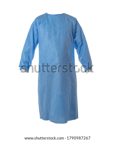 AAMI LEVEL 2 SMS Fabric Isolation Gown surgical gown  on white background  Royalty-Free Stock Photo #1790987267