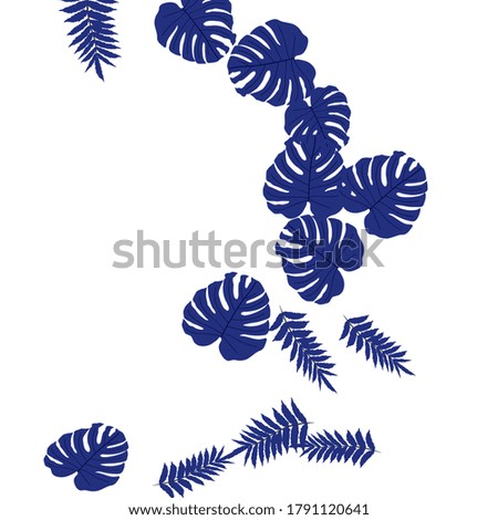 Vector tropical pattern, bright tropical foliage, monstera leaves. Modern bright summer print design of thickets of tropical leaves from the jungle.