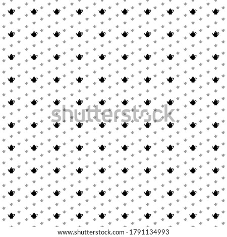 Square seamless background pattern from geometric shapes are different sizes and opacity. The pattern is evenly filled with black teapots. Vector illustration on white background