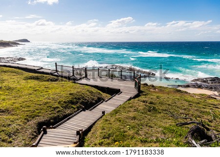 Walkway to the famous Champagne Pools on Fraser Island Royalty-Free Stock Photo #1791183338